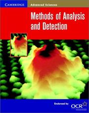 Cover of Methods of Analysis and Detection by Anne McCarthy      