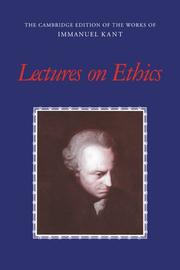 Front cover of Lectures on Ethics by Immanuel Kant