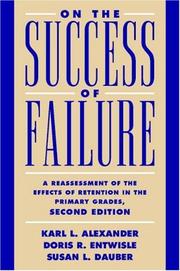 Front cover of On the success of failure by Karl L. Alexander