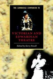 Front cover of The Cambridge companion to Victorian and Edwardian theatre by Kerry Powell
