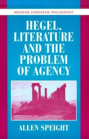 Cover of Hegel, Literature, and the Problem of Agency (Modern European Philosophy) by Allen Speight