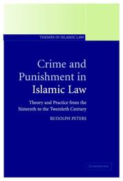 Front cover of Crime and punishment in Islamic law by Rudolph Peters