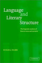 Cover of Language and literary structure by Nigel Fabb