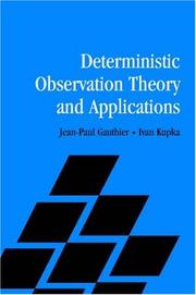 Cover of Deterministic observation theory and applications by Jean-Paul Gauthier