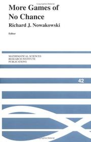 Front cover of More Games of No Chance (Mathematical Sciences Research Institute Publications) by Richard J. Nowakowski