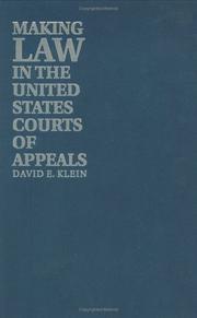 Front cover of Making Law in the United States Courts of Appeals by David E. Klein