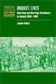 Cover of Unquiet Lives by Joanne Bailey