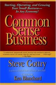 Front cover of Common sense business by Steven R. Gottry