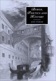 Front cover of Byron, poetics, and history by Jane Stabler