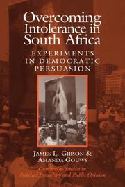 Front cover of Overcoming intolerance in South Africa by Gibson, James L.