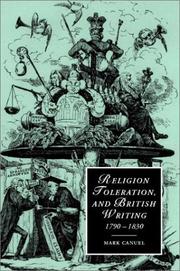 Front cover of Religion, toleration, and British writing, 1790-1830 by Mark Canuel