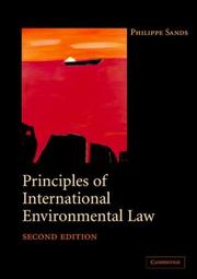 Front cover of Principles of international environmental law by Philippe Sands