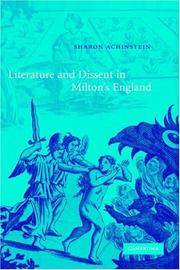 Front cover of Literature and Dissent in Milton's England by Sharon Achinstein