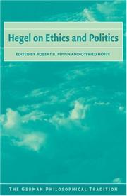 Front cover of Hegel on ethics and politics by Unknown
