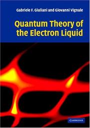 Front cover of Quantum theory of the electron liquid by Gabriele F. Giuliani