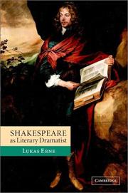 Front cover of Shakespeare as Literary Dramatist by Lukas Erne