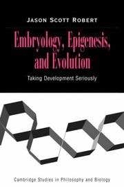 Cover of Embryology, Epigenesis and Evolution by Jason Scott Robert