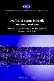 Cover of Conflict of norms in public international law by Joost Pauwelyn