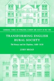 Front cover of Transforming English Rural Society by John Broad