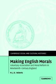 Front cover of Making English Morals by M. J. D. Roberts