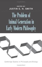 Front cover of The problem of animal generation in early modern philosophy by Justin E. H. Smith