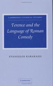 Front cover of Terence and the language of Roman comedy by Evangelos Karakasis