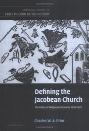 Front cover of Defining the Jacobean Church by Charles W. A. Prior
