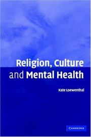 Front cover of Religion, Culture and Mental Health by Kate Loewenthal