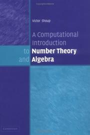 Front cover of A Computational Introduction to Number Theory and Algebra by Victor Shoup