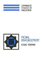 Front cover of Moral disagreement by Folke Tersman