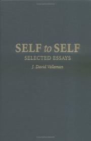 Cover of Self to self by James David Velleman