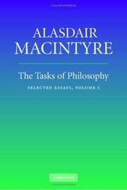 Front cover of The Tasks of Philosophy by Alasdair C. MacIntyre