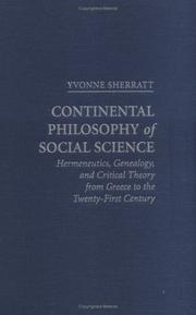 Front cover of Continental philosophy of social science by Yvonne Sherratt