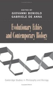 Cover of Evolutionary ethics and contemporary biology by Giovanni Boniolo