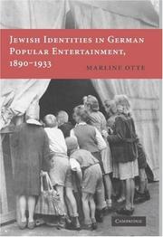 Front cover of Jewish identities in German popular entertainment, 1890-1933 by Marline Otte