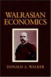 Front cover of Walrasian economics by Donald A. Walker