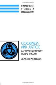 Front cover of Goodness and justice by Joseph Mendola