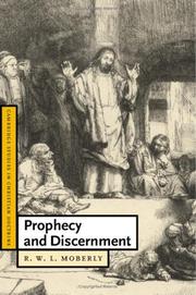Cover of Prophecy and Discernment (Cambridge Studies in Christian Doctrine) by R. W. L. Moberly