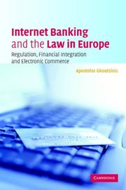 Front cover of Internet Banking and the Law in Europe by Apostolos Ath. Gkoutzinis