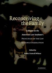 Front cover of Reconceiving the Family by Robin Fretwell Wilson