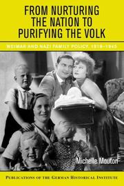 Front cover of From Nurturing the Nation to Purifying the Volk by Michelle Mouton