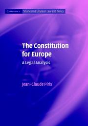Cover of The Constitution for Europe by Jean-Claude Piris