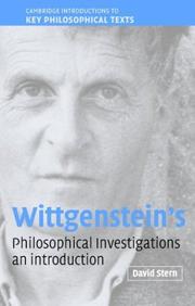 Cover of Wittgenstein's Philosophical Investigations by David G. Stern