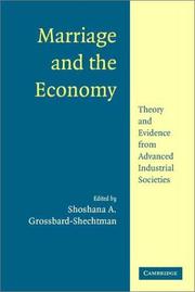 Front cover of Marriage and the economy by Shoshana Grossbard-Shechtman