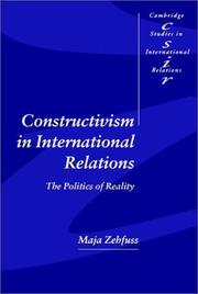 Cover of Constructivism in International Relations by Maja Zehfuss