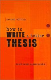 Cover of How to write a better thesis by D. G. Evans