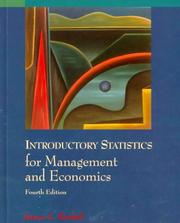 Front cover of Introductory statistics for management and economics by James L. Kenkel
