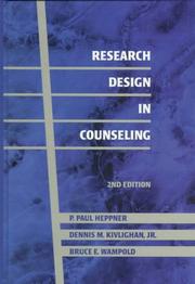 Front cover of Research design in counseling by P. Paul Heppner