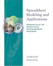 Cover of Spreadsheet modelling and applications by S. Christian Albright