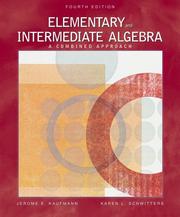 Cover of Elementary and intermediate algebra by Jerome E. Kaufmann